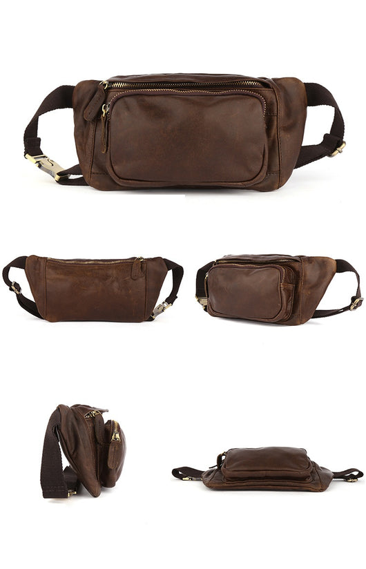 Bolsa Pecho Cuero Genuino Estilo Retro para Hombre - Image 18