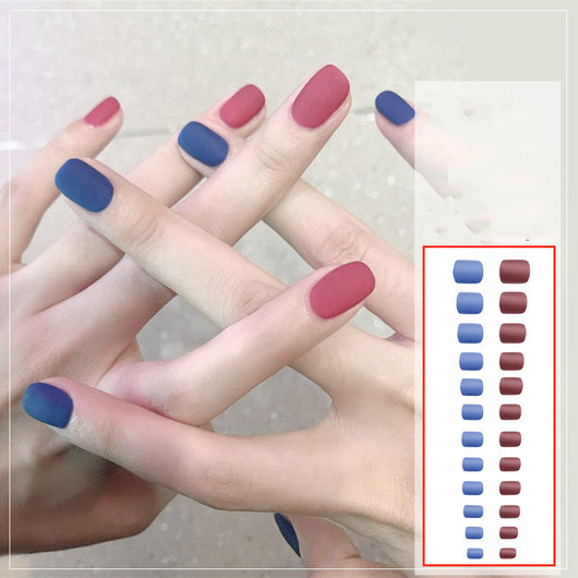 Uñas Decoradas Azul y Rojo con Piezas Removibles - Image 7