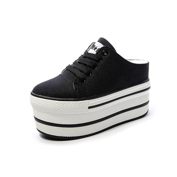 Zapatillas Canvas Casuales con Plataforma Interna para Mujer