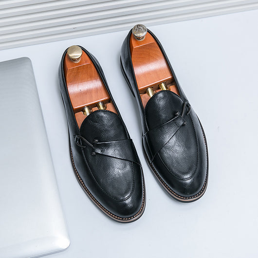Zapatos Casuales Talla Grande Hombre Estilo Británico sin Cordones - Image 3