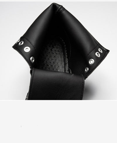Botas Militares de Cuero Estilo Británico Negro para Hombre - Image 13
