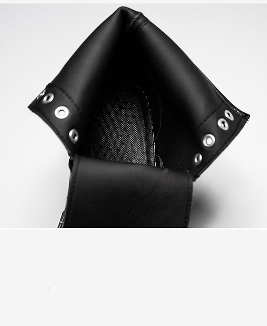Botas Militares de Cuero Estilo Británico Negro para Hombre - Image 13