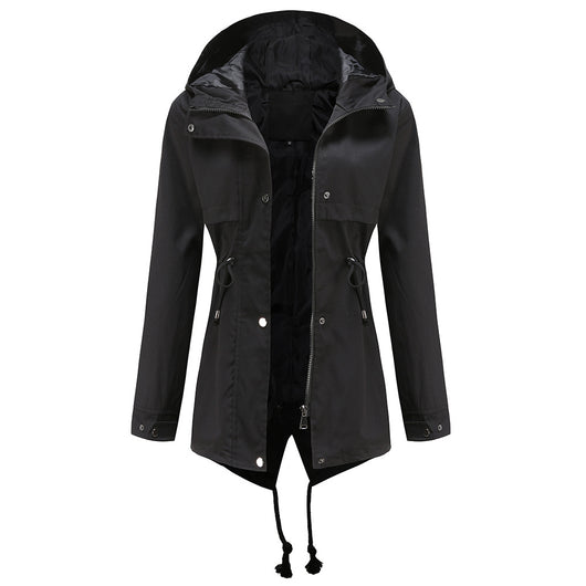 Chaqueta Cortavientos Impermeable con Capucha y Cintura Ajustable - Image 12