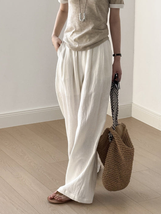 Pantalón Drapeado Slim Cintura Alta con Pierna Ancha - Image 21