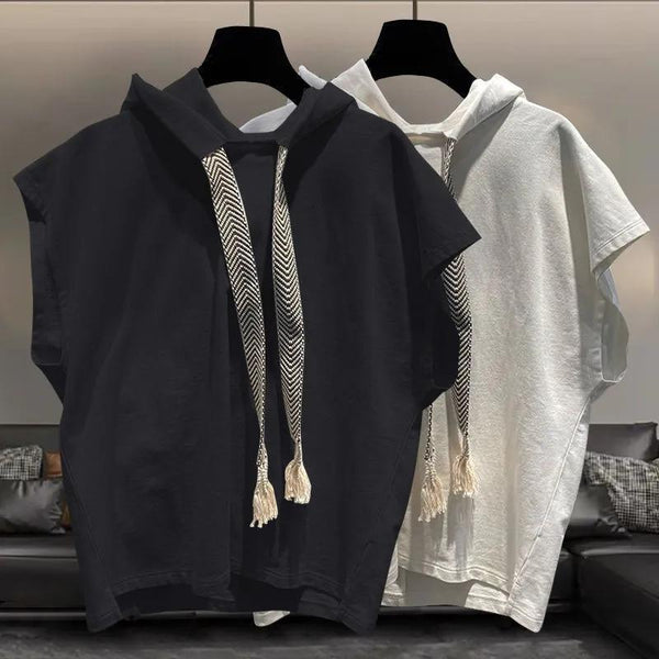 Chaleco Deportivo Holgado sin Mangas con Capucha para Hombre Talla Grande