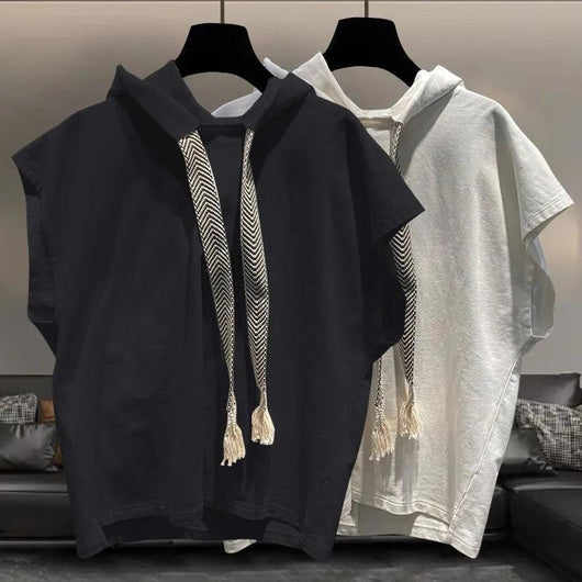 Chaleco Deportivo Holgado sin Mangas con Capucha para Hombre Talla Grande - Image 2
