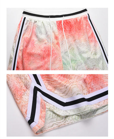 Shorts Hip Hop Degradado Holgados para Hombre - Estilo Urbano Verano - Image 14