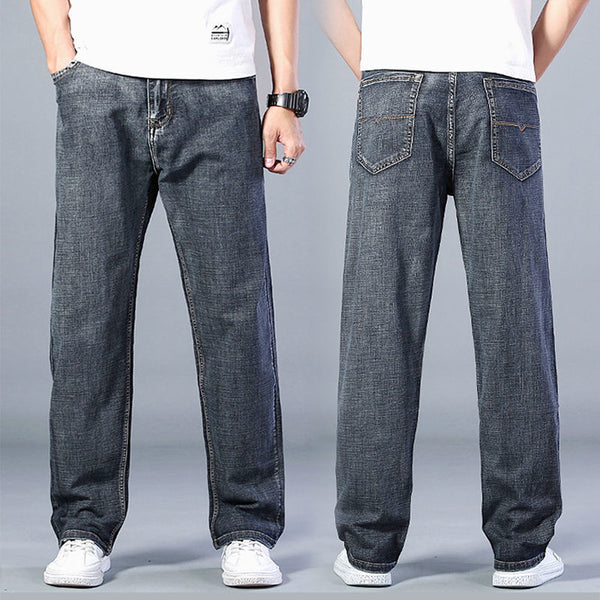 Pantalones Vaqueros Holgados de Pierna Ancha para Hombre - Corte Recto Verano - Image 3