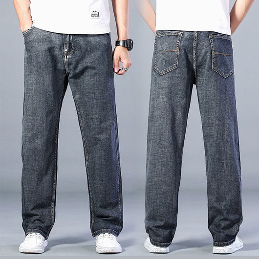 Pantalones Vaqueros Holgados de Pierna Ancha para Hombre - Corte Recto Verano - Image 3