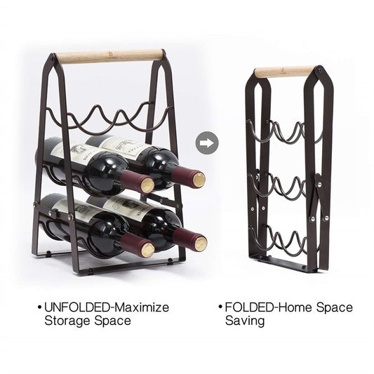 Botellero Metálico de Escritorio - Organizador Elegante para Vinos - Image 2