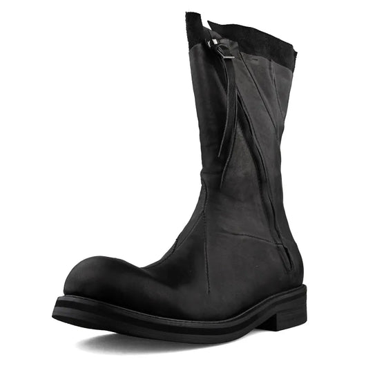 Botas de Cuero Deconstruidas Irregulares Estilo Retro para Hombre - Image 13