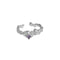 Pequeño Sense Of Design Irregular Micro-inlaid Zircon Texture Texture S925 Sterling Plateado Ring Female Blanco Dorado Morado stone