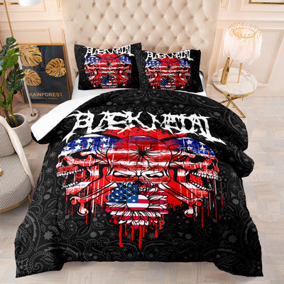 Edredón Calavera Halloween Diseño Digital Algodón Plumas Cama Europea - Image 12