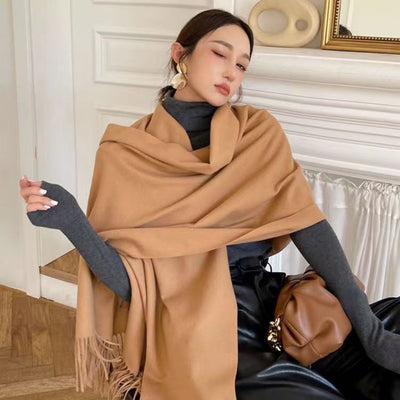 Bufanda de Cachemira con Borlas para Otoño e Invierno - Image 3