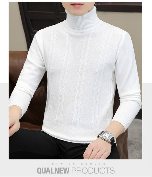 Suéter de Cuello Alto para Hombre con Tejido Trenzado - Image 13