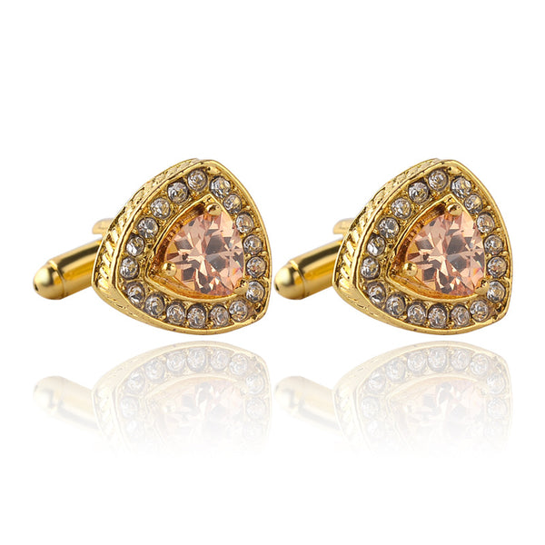 Gemelos para Camisa Hombre Cristal Triangular Diamante Francés - Image 6