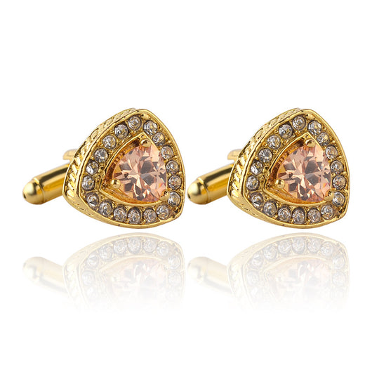 Gemelos para Camisa Hombre Cristal Triangular Diamante Francés - Image 6