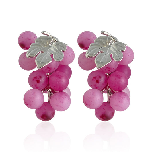 Aretes Uva Púrpura y Azul - Diseño Europeo Moderno con Personalidad - Image 5