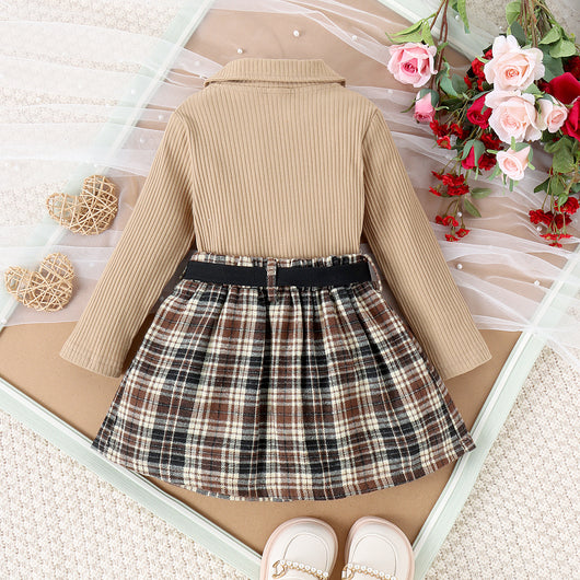 Conjunto Elegante de Otoño e Invierno para Niñas con Falda Plisada de Manga Larga - Image 33