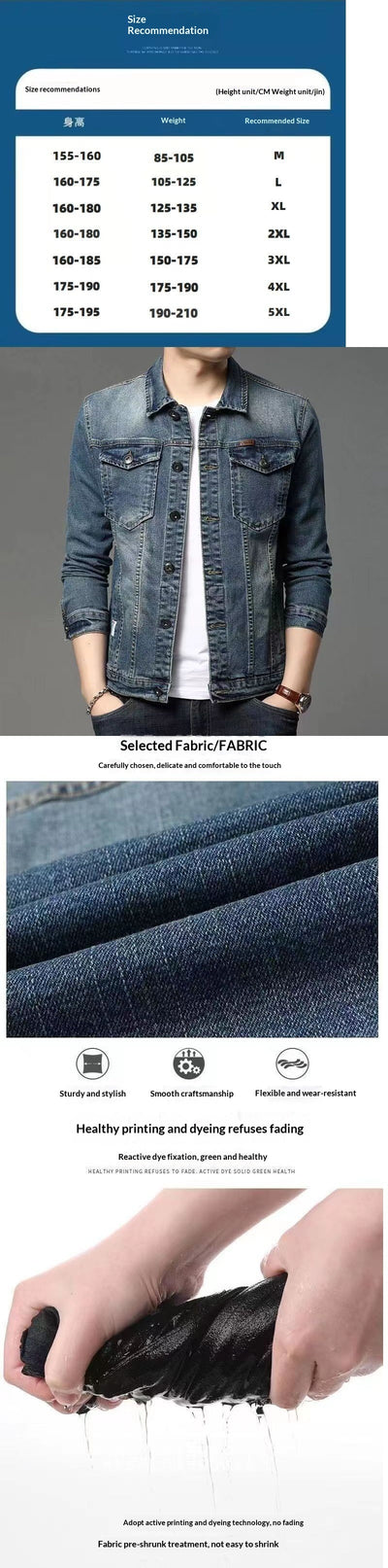 Chaqueta Denim Coreana Slim Fit para Hombre - Image 15