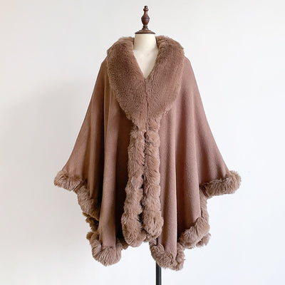 Capa Poncho Oversize con Cuello de Pelaje Irregular - Image 17