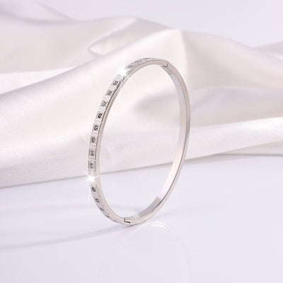 Pulsera de Diamantes Cuadrados en Acero Inoxidable Europeo y Americano - Image 7