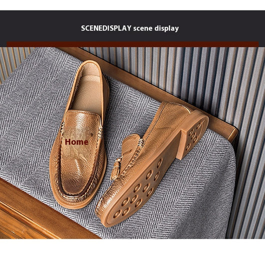 Zapatos de Cuero Genuino Estilo Inglés Transpirables para Hombre - Image 18