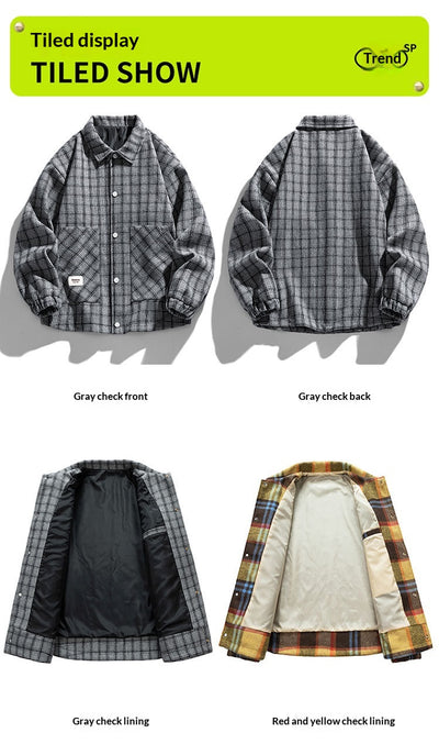 Chaqueta Camisa Tallas Grandes con Estampado Cuadros Bicolor - Image 10