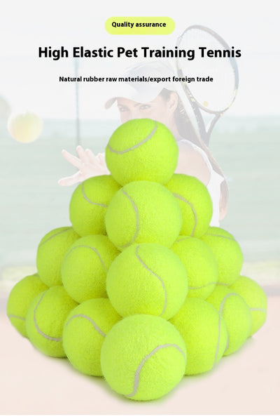 Pink rubber pet tennis ball, bite-resistant, for dogs to play fetch and chew. - Image 22