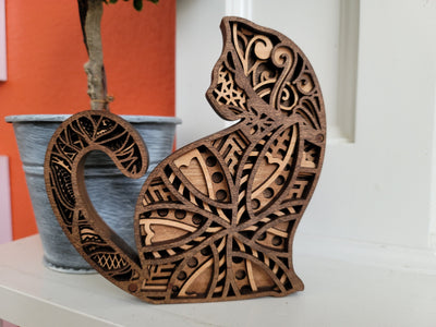 Escultura de Gato Tallada a Mano en Madera - Image 6