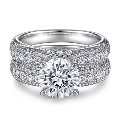 Anillo de Plata Esterlina para Pareja con Circón Brillante - Image 9