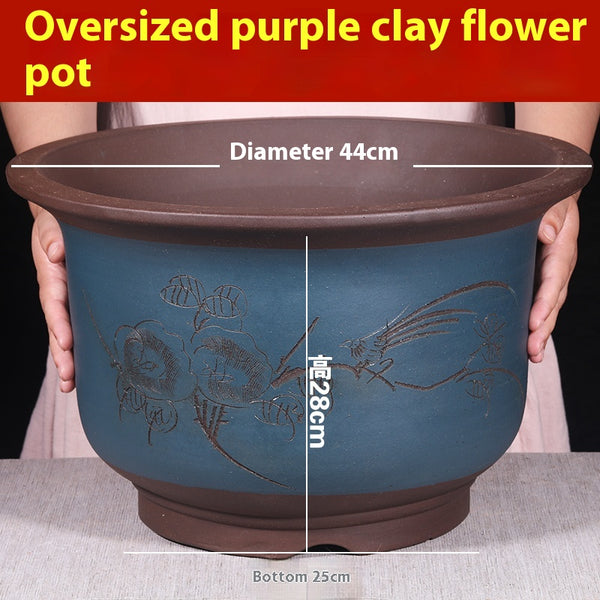 Maceta de Cerámica Púrpura Extragrande para Plantas de Interior - Image 6