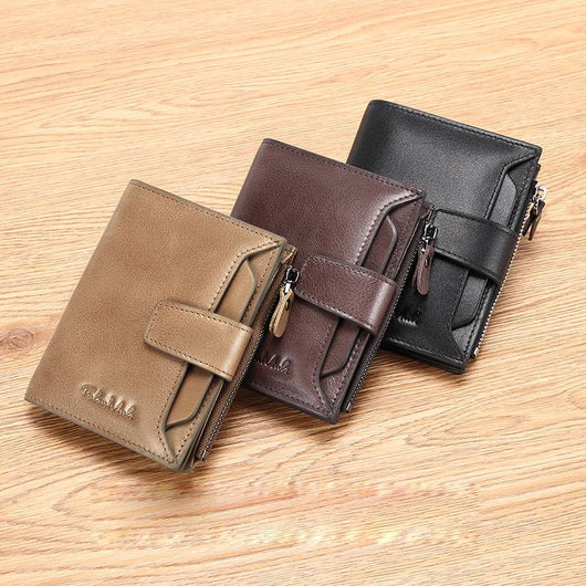 Billetera Corta de Cuero para Hombre - Diseño Casual y Moderno