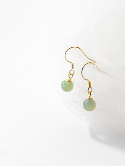 Aretes de Jade Hetian Verde con Plata - Diseño Minimalista Elegante - Image 4
