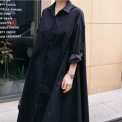 Vestido Camisa Casual Blanco y Negro con Diseño Irregular - Image 11