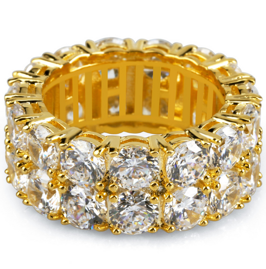 Anillo Hip Hop Doble Fila con Circones Incrustados para Hombre - Image 5