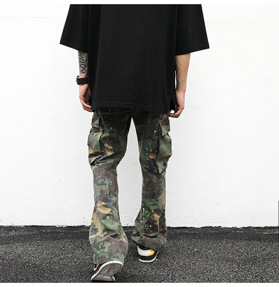 Pantalones Cargo Vintage con Estampado Salpicado - Image 5