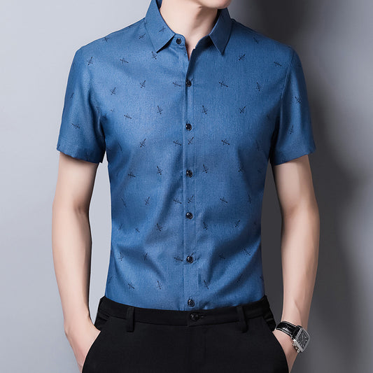 Camisa Ejecutiva de Algodón para Hombre - Manga Corta