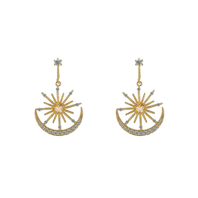 Aretes Sol y Luna con Diamantes - Image 4