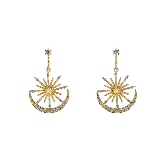 Aretes Sol y Luna con Diamantes - Image 4
