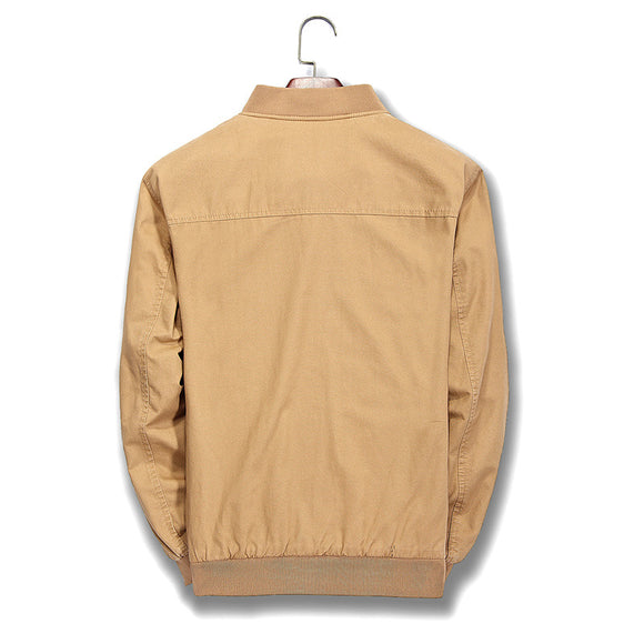 Chaqueta Casual de Algodón para Hombre - Estilo Beisbolero Ajustado