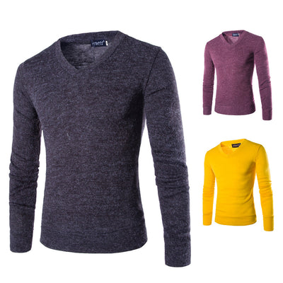 Suéter V-Neck de Felpa de Conejo para Hombre - Diseño Liso Tendencia - Image 9