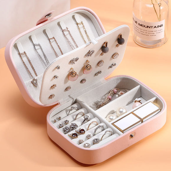 Organizador de Joyas de Dos Niveles Estilo Coreano para Aretes y Anillos