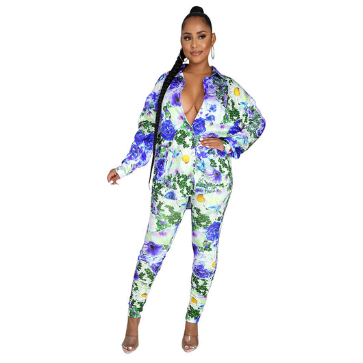 Conjunto Dos Piezas Manga Larga Estampado Sexy Casual - Image 19
