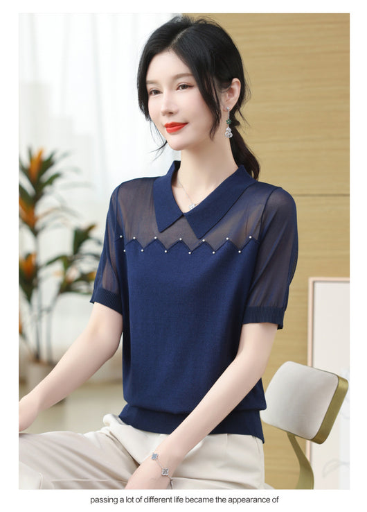 Camiseta Fresca de Seda Helada para Verano - Manga Corta Mujer - Image 11