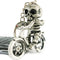 Keychain Pendant Bicycle Skull Pendant Plateado