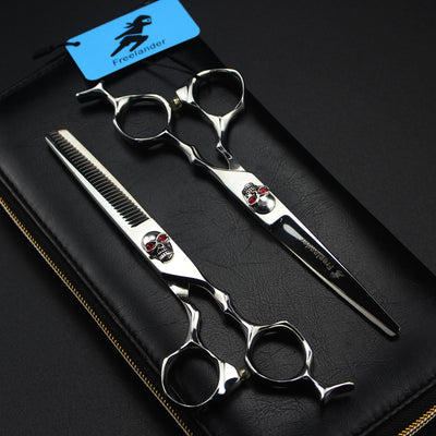 Herramientas de Corte Profesional Calavera Plateada para Salón de Belleza
