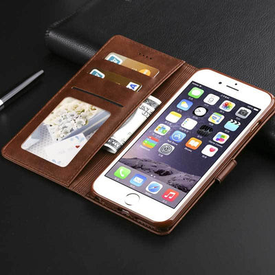 Billetera Retro de Cuero Legítimo con Soporte para Teléfono - Image 3