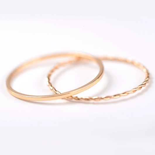 Juego de 2 Anillos Geométricos Chapados en Metal - Image 6