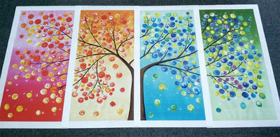 Cuadro Canvas Árbol Multicolor - Impresión HD Puzzle Decorativo 4 Piezas - Image 5